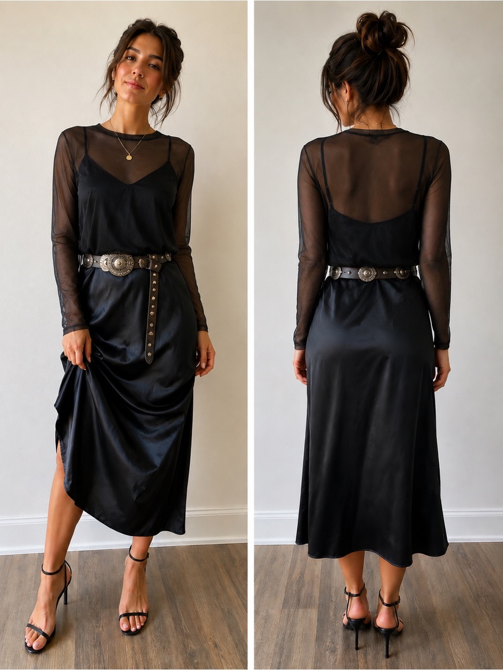 Harlowe & Graham Black Sheer Long-Sleeve Top Dress also in my store.